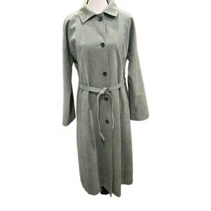 60s Vintage Ultrasuede Coat Womens Large Trench Full Length Belted Button